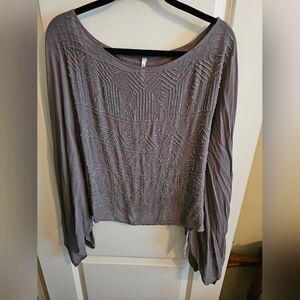 Willow & Clay Grey Beaded Women's Top Size Large NWT